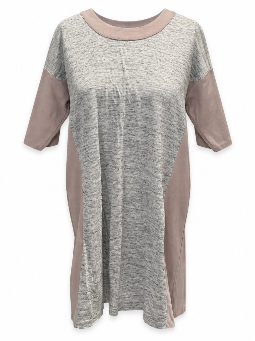 Fine Collection Grey Color Block Tunic Dress M/L
